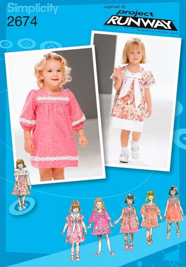 Simplicity Sewing Pattern 2674 Toddler Dresses, A (1/2-1-2-3-4)