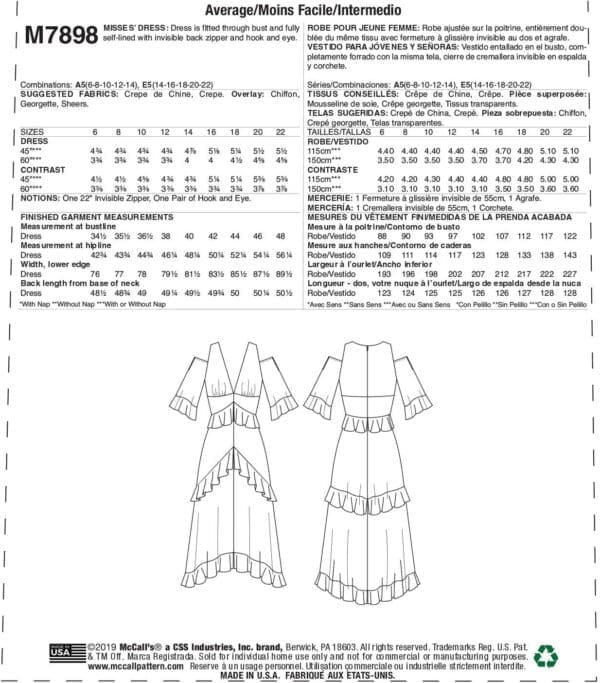 McCall's Patterns McCall's Women's Loose Fitting Pleated Layer Dress by Nicole Miller, Sizes 14-22 Patterns - Image 3