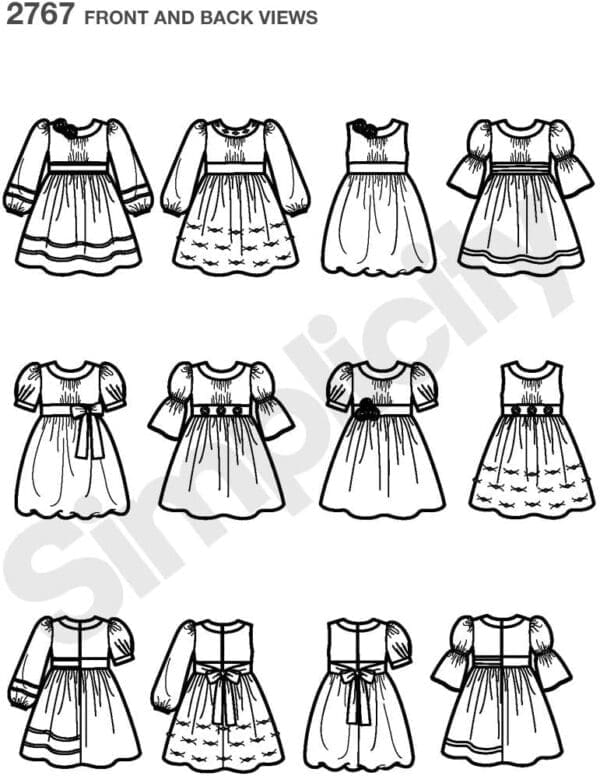 Simplicity Sewing Pattern 2767 Toddler/Child Dresses, AA (1/2-1-2-3) - Image 3