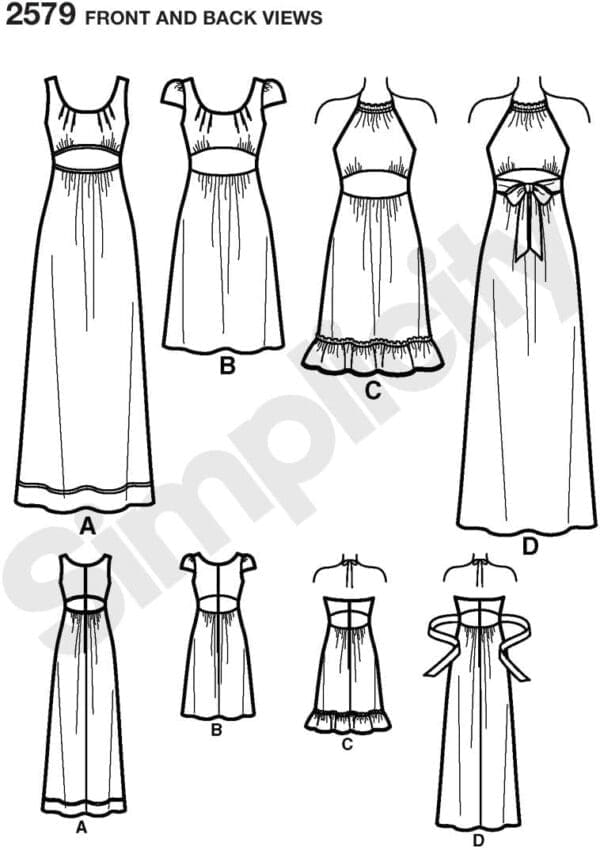 Simplicity Sewing Pattern 2579 Misses Special Occasion Dresses, P5 (12-14-16-18-20) - Image 3