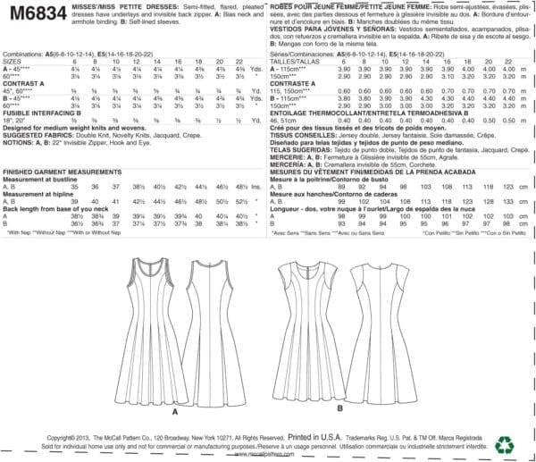 McCall's Pattern Company M6834 Misses'/Miss Petite Dresses Sewing Template, Size E5 - Image 8