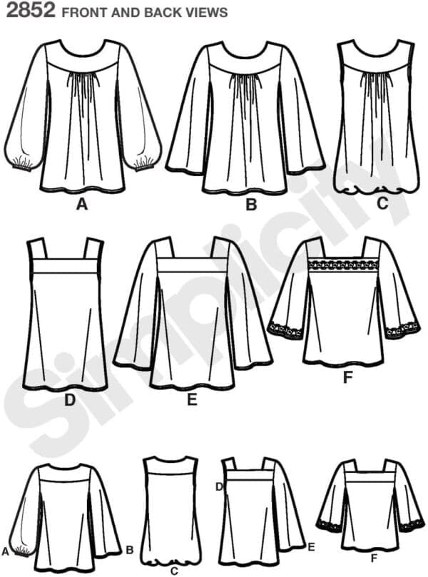 Simplicity Sewing Pattern 2852 Misses Knit Tops, H5 (6-8-10-12-14) - Image 3