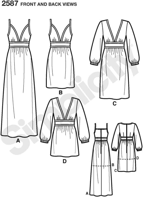 Simplicity Sewing Pattern 2587 Misses Dresses, P5 (12-14-16-18-20) - Image 3