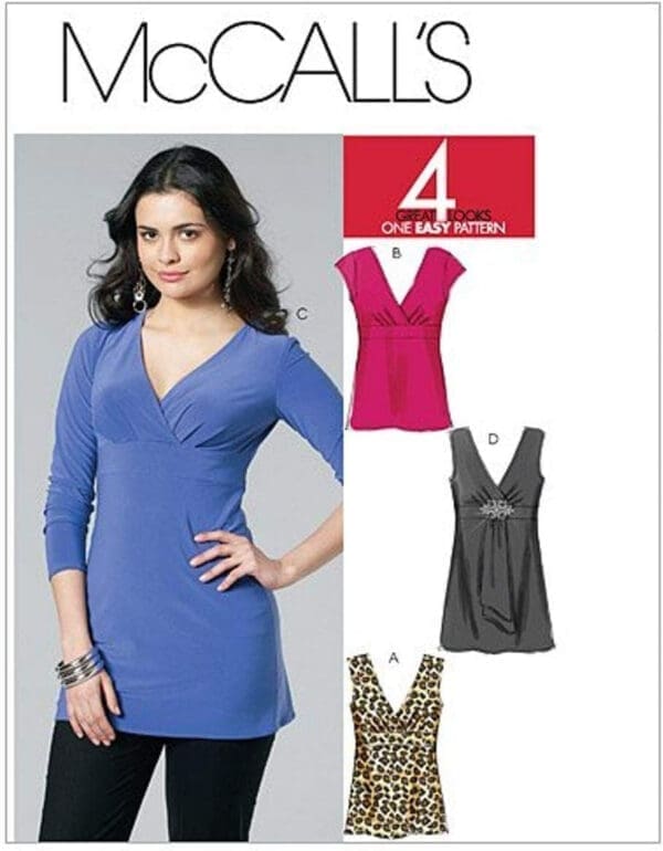 McCall's Patterns M6120 Misses' Tops and Tunics, Size EE (14-16-18-20) - Image 3