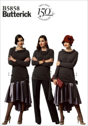 BUTTERICK PATTERNS B5858 Misses' Top, Skirt and Pants Sewing Template, Size A5