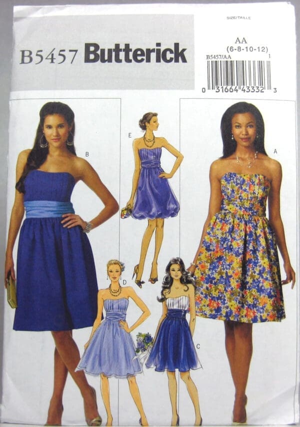 BUTTERICK PATTERNS B5457 Misses' Dress, Size AA (6-8-10-12)