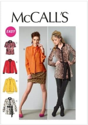McCall Patterns M6606B50 Misses' Tops, Tunic and Tie Sewing Pattern, Size B5 (8-10-12-14-16) by McCall Patterns