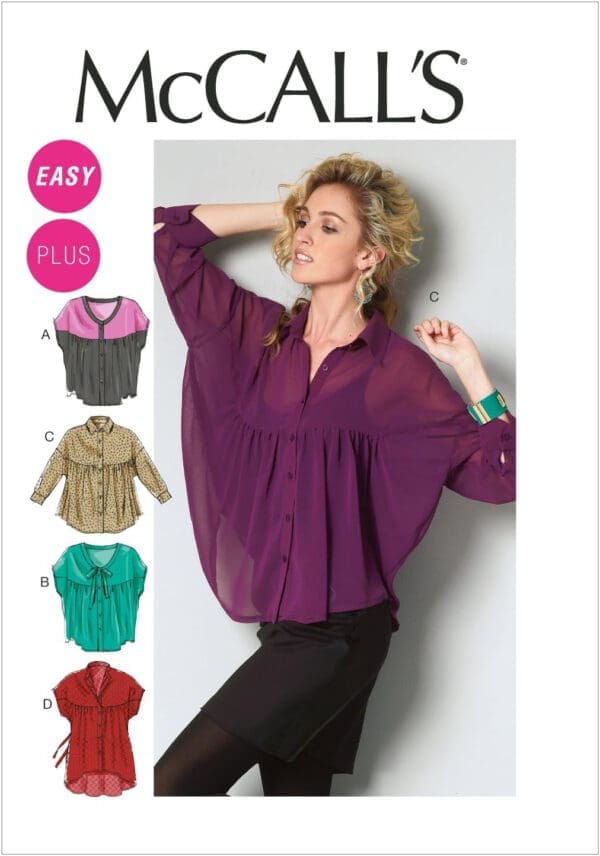 McCall Patterns M6605B50 Misses'/Women's Tops and Tunic Sewing Pattern, Size B5 (8-10-12-14-16)