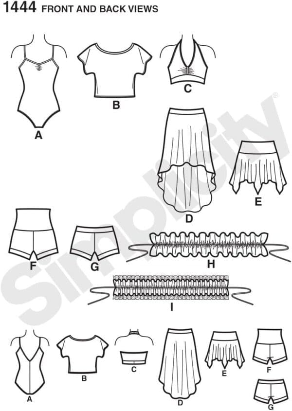 Simplicity Sewing Pattern 1444 - Misses' Knit Dancewear Sizes: 4-12 - Image 3