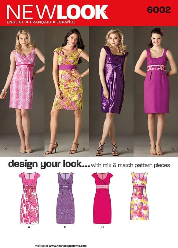 Simplicity Creative Group, Inc New Look Sewing Pattern 6002 Misses' Design Your Look Dresses, Size A (8-10-12-14-16-18)