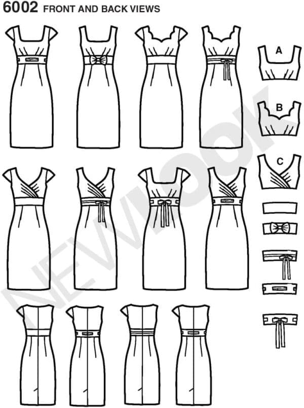 Simplicity Creative Group, Inc New Look Sewing Pattern 6002 Misses' Design Your Look Dresses, Size A (8-10-12-14-16-18) - Image 3