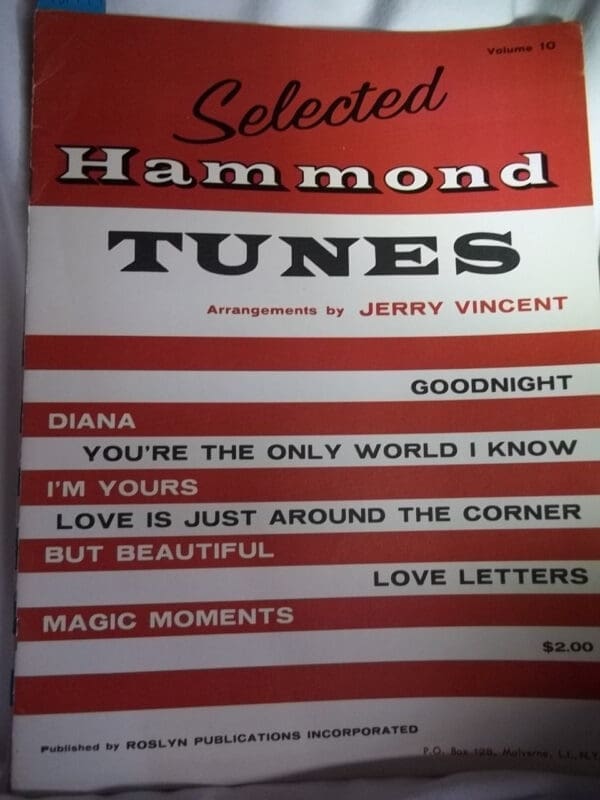 Selected Hammond Tunes - Volume 10, Arrangements By Jerry Vincents