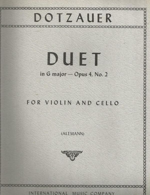 Dotzauer Duet in G Major Op.4, No.2 for Violin and Cello