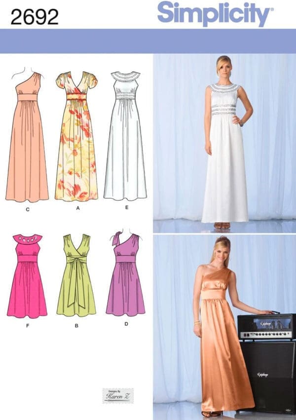 Simplicity Sewing Pattern 2692 - Misses Special Occasion Dresses Sizes: P5 12 14 16 18 20