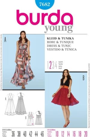 Burda Ladies Sewing Pattern 7682 - Dress & Tunic Sizes: 10-20