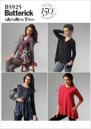 Butterick Patterns B5925 Misses' Top Sewing Template, Size Y (XSM-SML-MED)