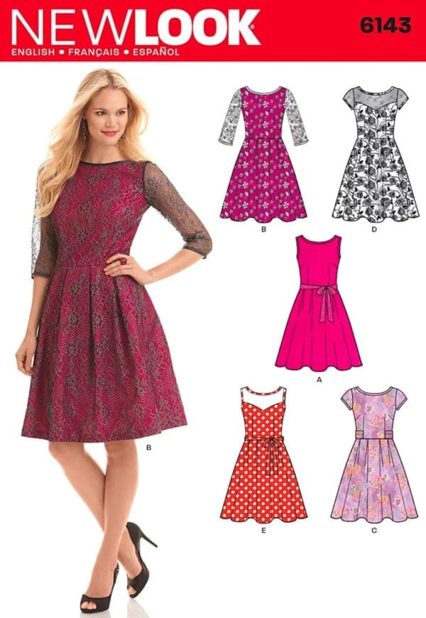 Simplicity Creative Patterns New Look 6143 Misses' Dress, A (10-12-14-16-18-20-22)