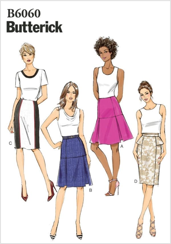 Butterick Patterns B6060 Misses' Skirt Sewing Template, Size A5 (6-8-10-12-14)