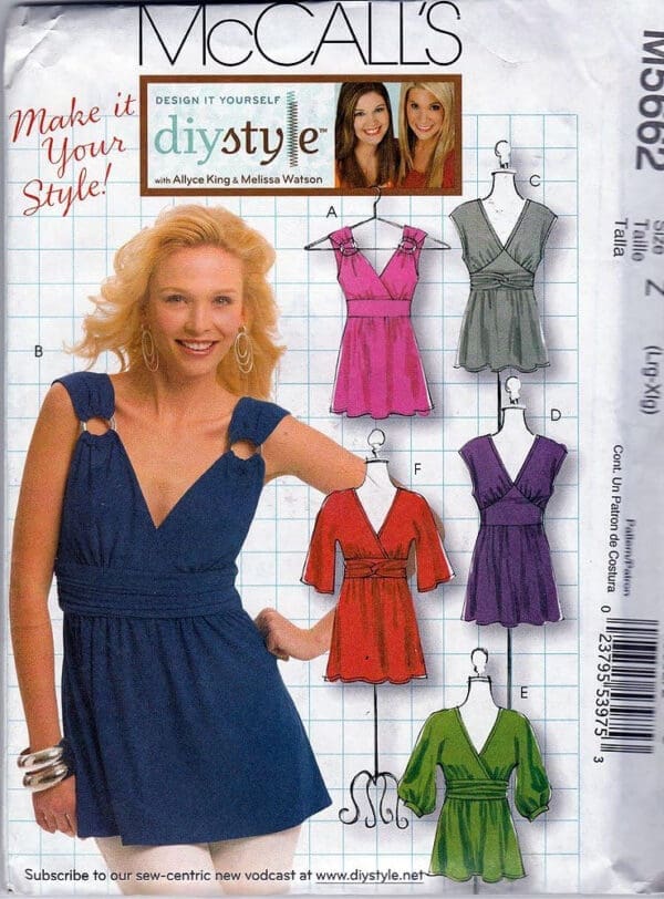 McCall's M56622008 Misses' Tops, Tunics and Dress Size Z (16-22)