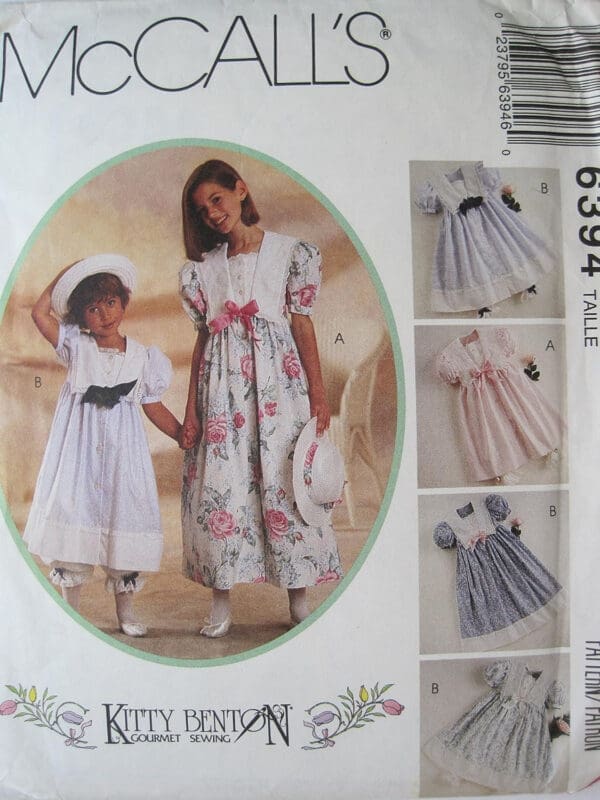 McCall's Sewing Pattern 6394 Girls' Dress, Pantaloons and Hatband Size 8