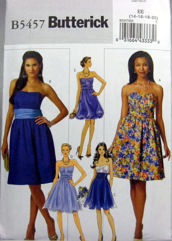 BUTTERICK PATTERNS B5457 Misses' Dress, Size EE (14-16-18-20)