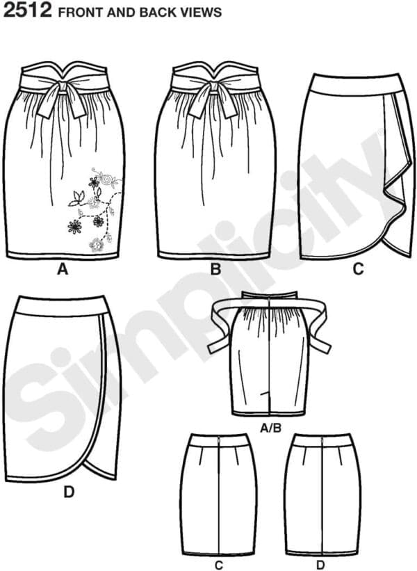 Simplicity Sewing Pattern 2512 Misses Skirts, P5 (12-14-16-18-20) - Image 3