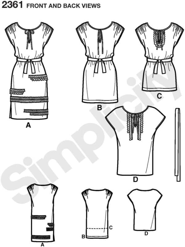 Simplicity Sewing Pattern 2361 Misses' Dresses, P5 (12-14-16-18-20) - Image 3