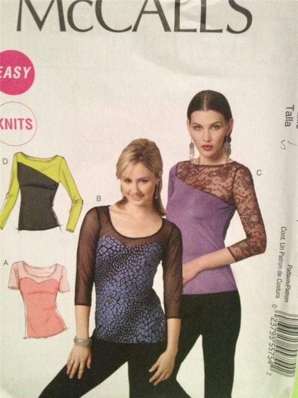 McCall Patterns M6435 Misses' Tops, Size DD (12-14-16-18)