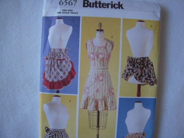 Butterick Pattern B6567 Vintage Aprons -One Size - Image 3