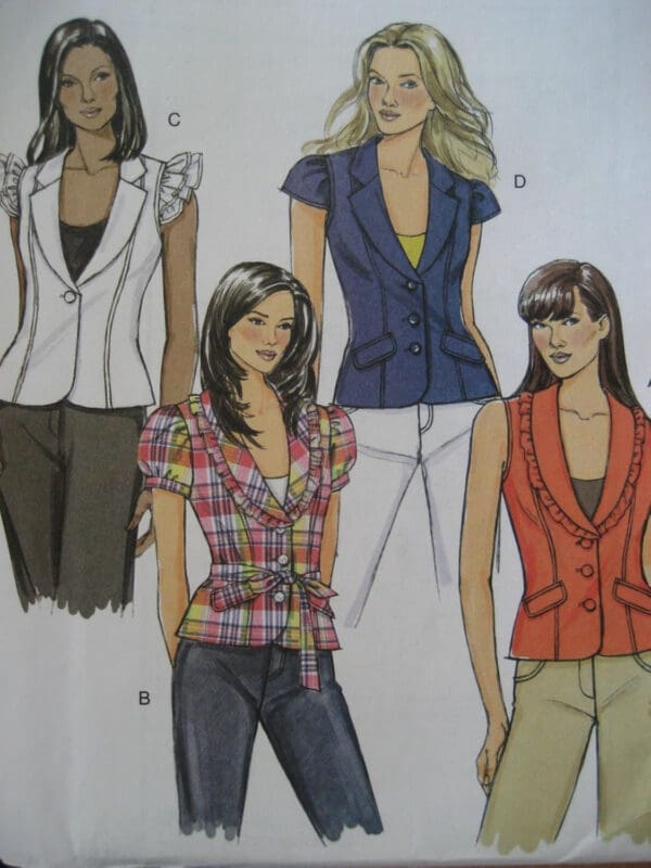 Butterick 5331 Sewing Pattern -MISSES VEST JACKET AND BELT size AA 6-8-10-12