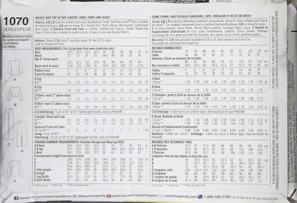 SIMPLICITY 1070 Misses' Sew Stylish Sportswear Pattern Sewing Template, Size P5 (12-14-16-18-20) - Image 7