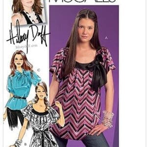 McCall's Sewing Pattern M5708 Hilary Duff Misses' Top & Sash, AX5 (4 6 8 10 12)