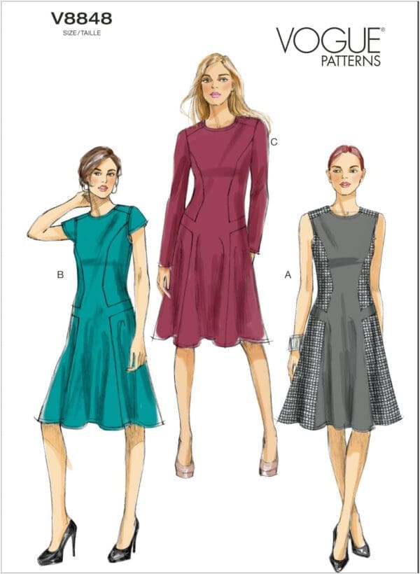 Vogue Patterns V8848 Misses' Dress Sewing Template, Size A5 (6-8-10-12-14)