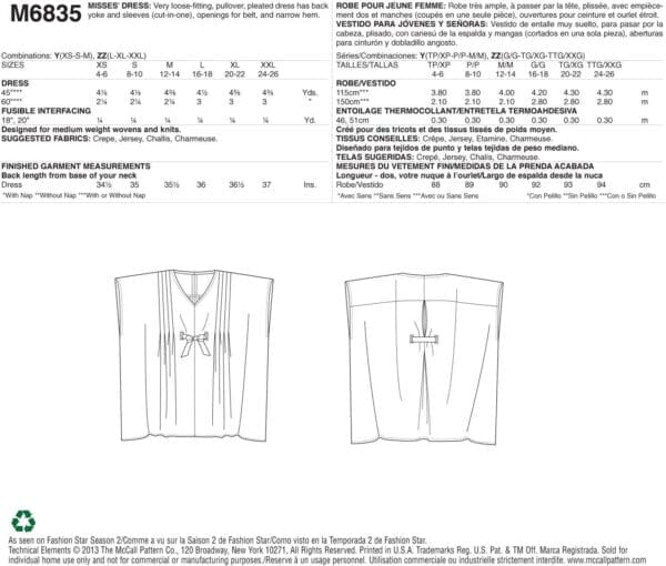 McCall Pattern Company M6835 Misses' Dress Sewing Template, Size Y - Image 8