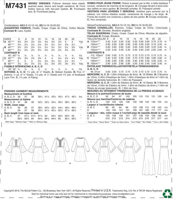 McCall's Elastic-Waist Dresses With Sleeve Variations, 6-8-10-12-14 - Image 3