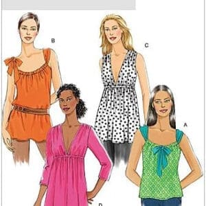 BUTTERICK PATTERNS B5216 Misses' Top and Tunic, Size Y (XSM-SML-MED)