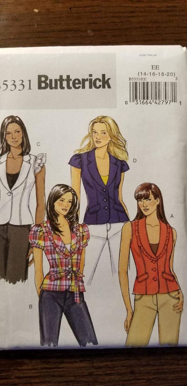 Butterick Misses sz 14-20 Top Pattern B5331