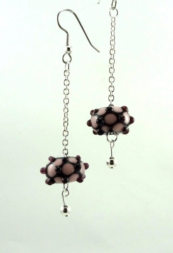 Rose Baubles Lampworked Glass Bead Earrings