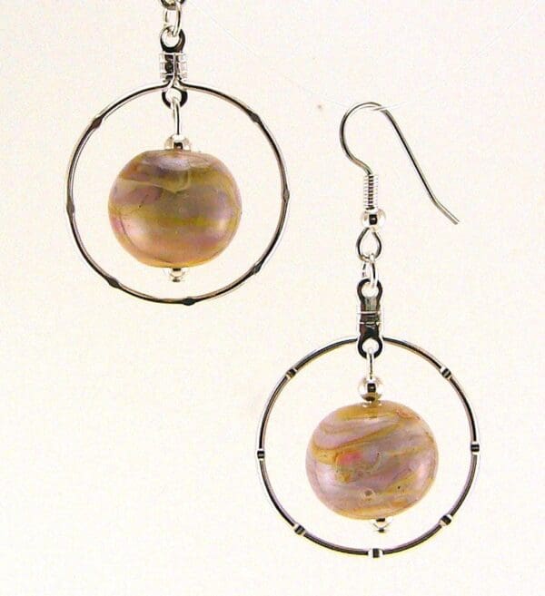 Sonoran Sunset Lampworked Glass Bead Hoop Earrings