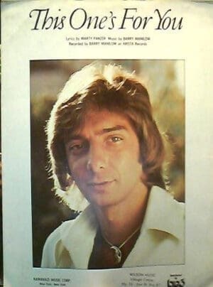 Sheet Music 1976 This One Is For You Barry Manilow 189