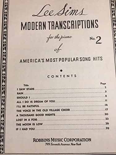Lee Sims Modern Transcriptions No. 2 for the piano of America's Most Popular Song Hits - Image 2