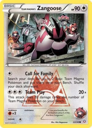 Team Magma's Zangoose - Double Crisis (DCR)